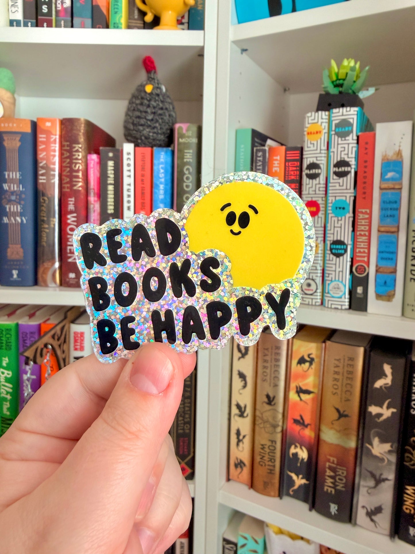 Read Books be Happy Glitter Vinyl Sticker