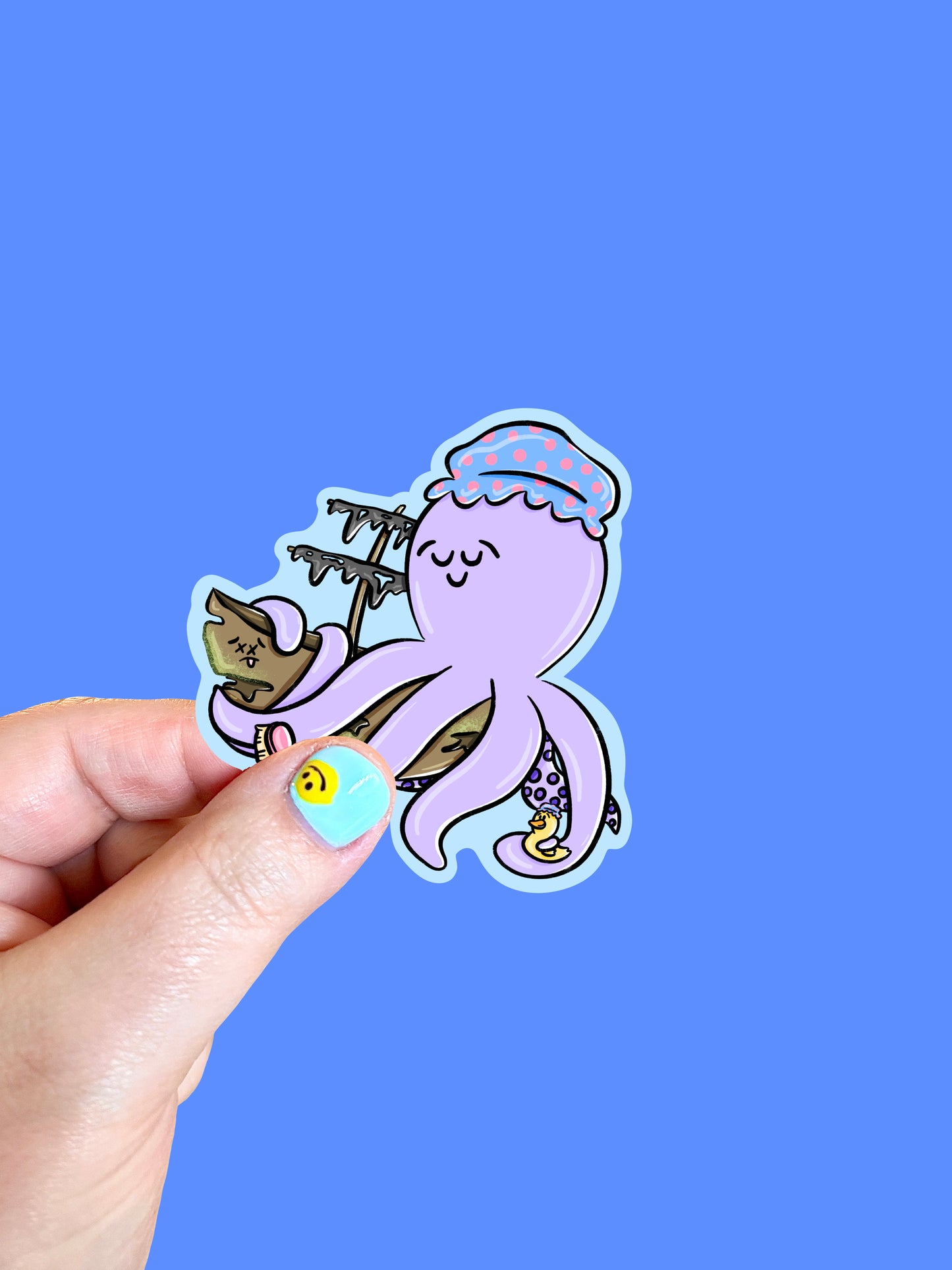Octopus Bath Time Vinyl Sticker