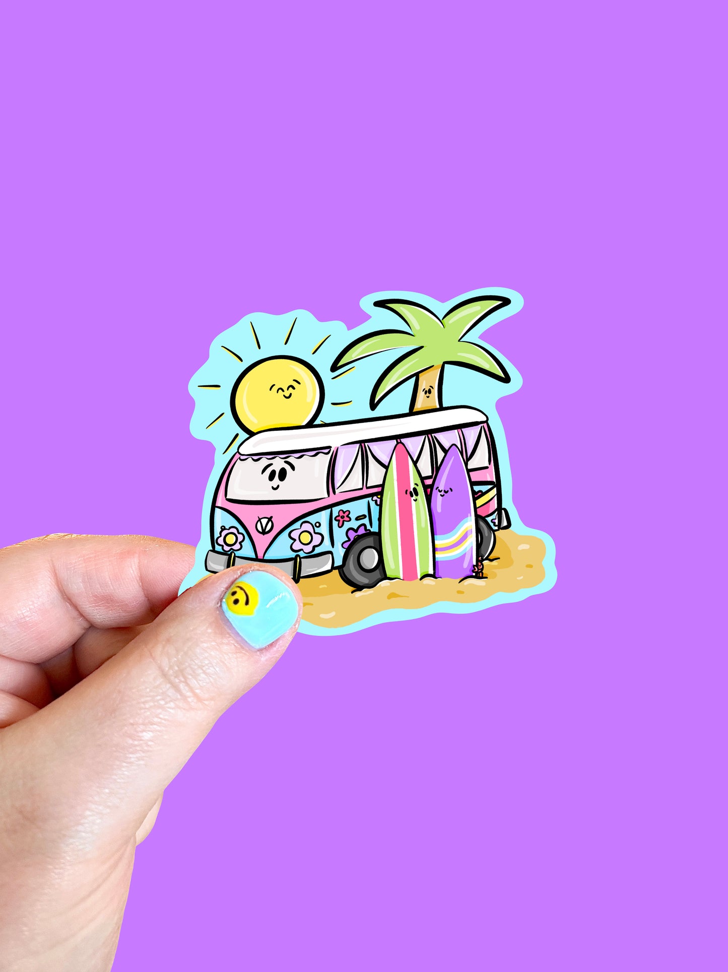 Beachy Bus Vinyl Sticker