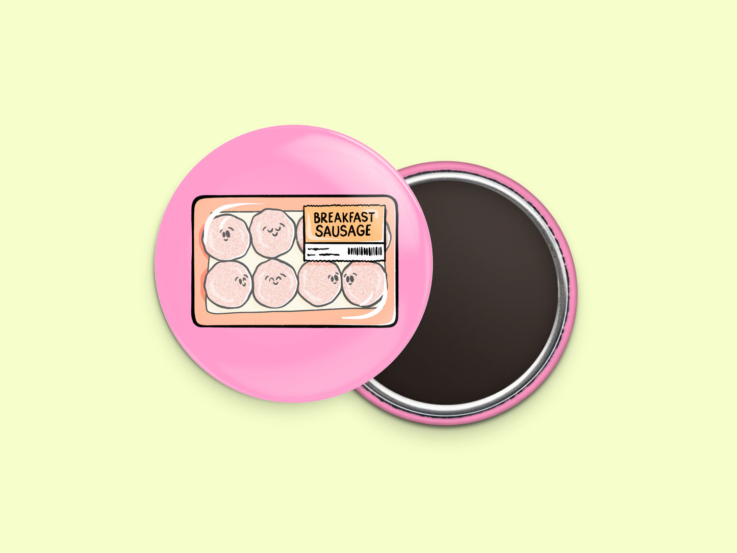 Breakfast Sausage Patties Button Fridge Magnet