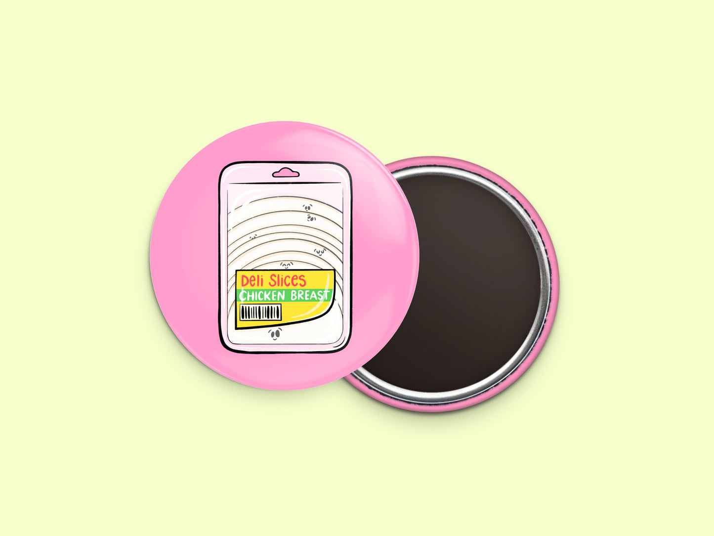 Chicken Breast Deli Meat Button Fridge Magnet