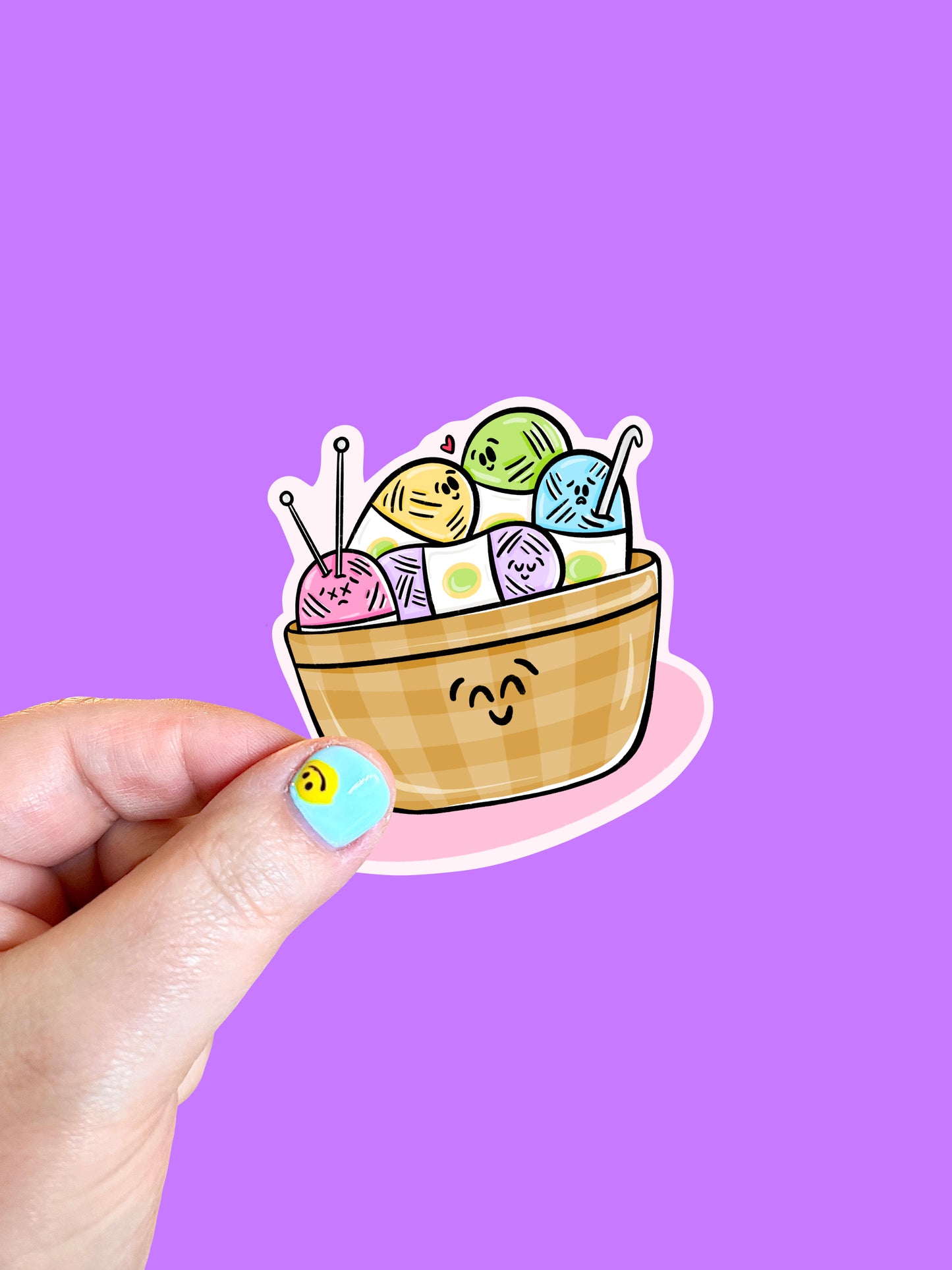 Crochet/Knitting Basket Vinyl Sticker