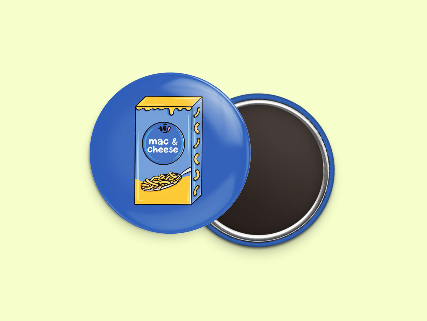 Boxed Mac and Cheese Button Fridge Magnet