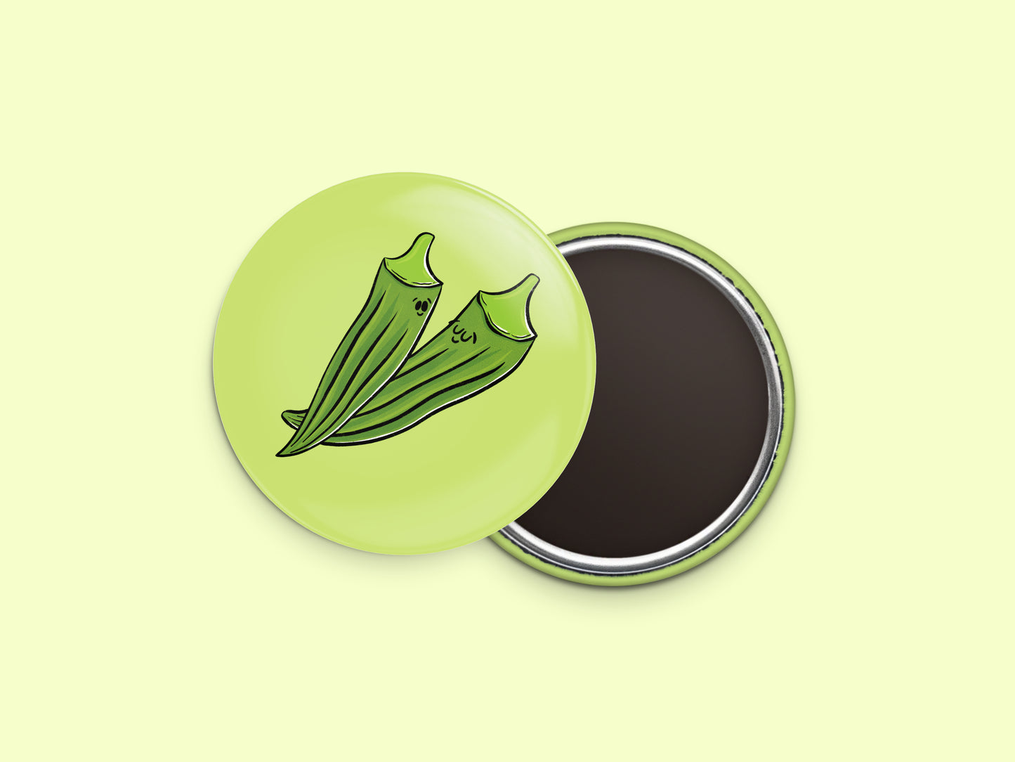 Okra Button Fridge Magnet