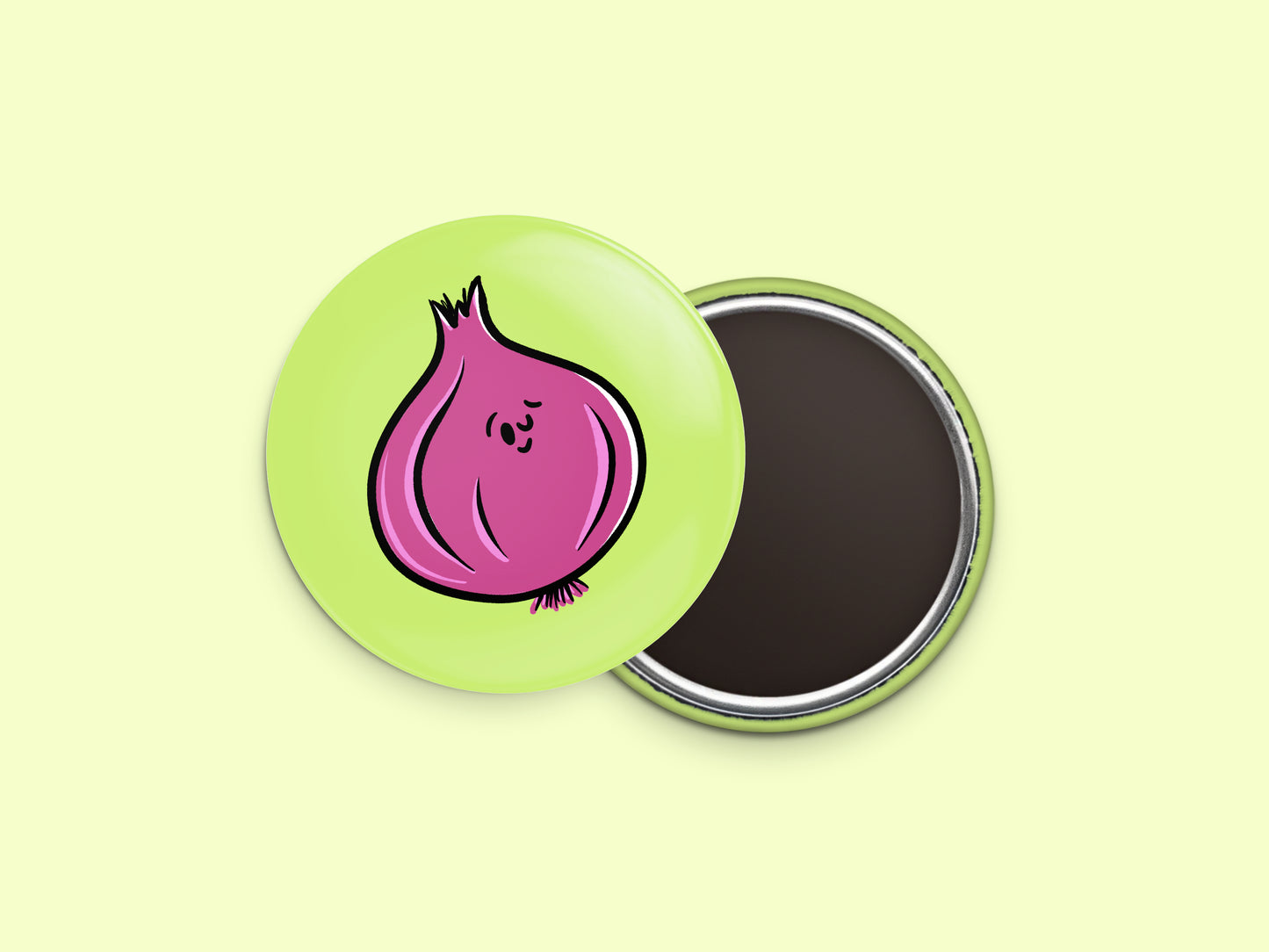 Red Onion Button Fridge Magnet