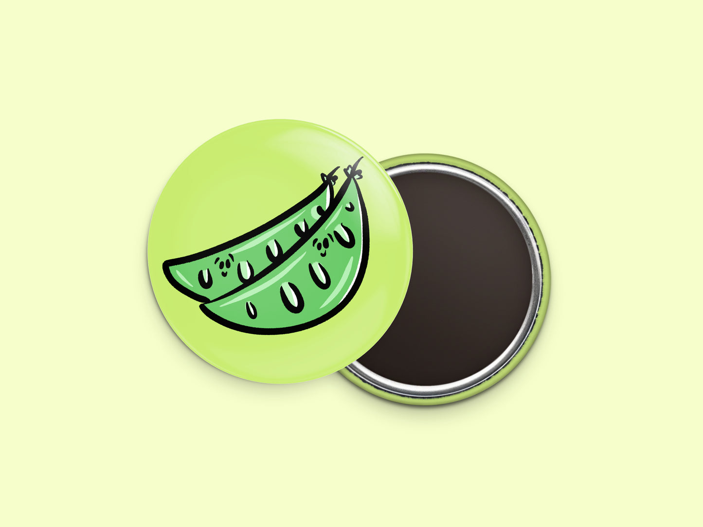 Snap Peas Button Fridge Magnet