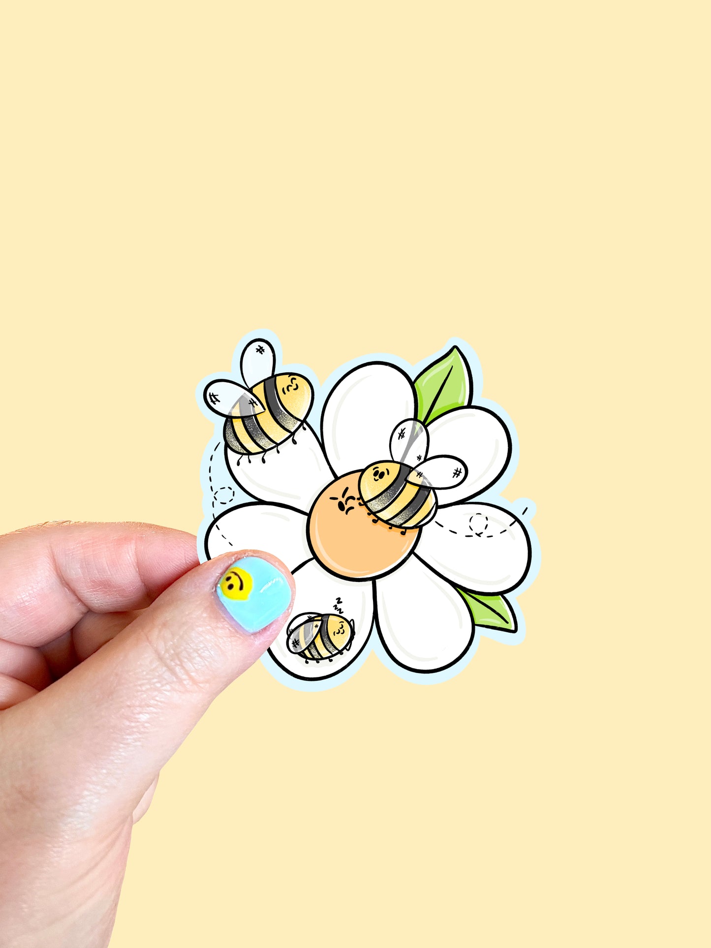 Bee Flower Vinyl Sticker