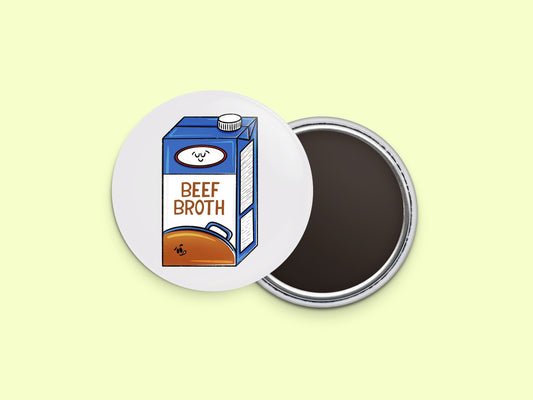 Beef Broth Button Fridge Magnet