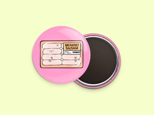 Breakfast Sausage Links Button Fridge Magnet