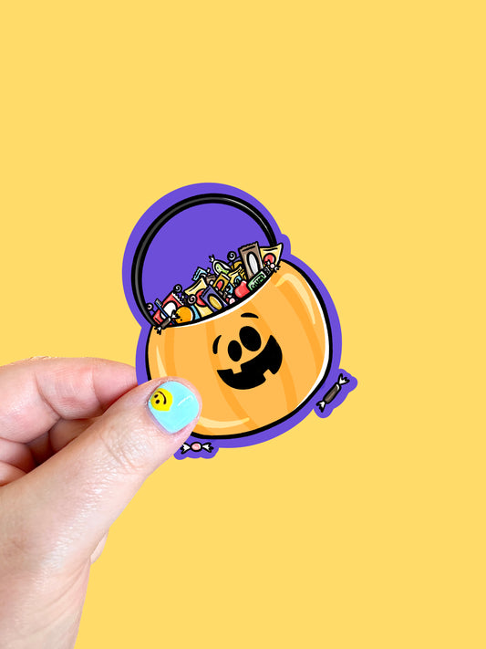 Pumpkin Candy Bucket Vinyl Sticker