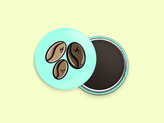 Coffee Beans Button Fridge Magnet