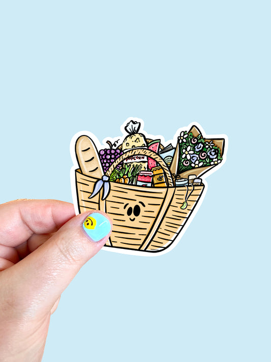 Farmers Market Bag Vinyl Sticker