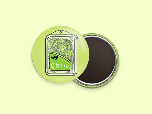 Fresh Cilantro Button Fridge Magnet