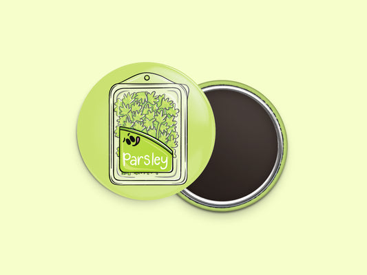 Fresh Parsley Button Fridge Magnet