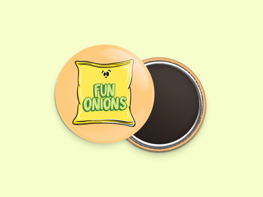 Fun Onions Chips Button Fridge Magnet