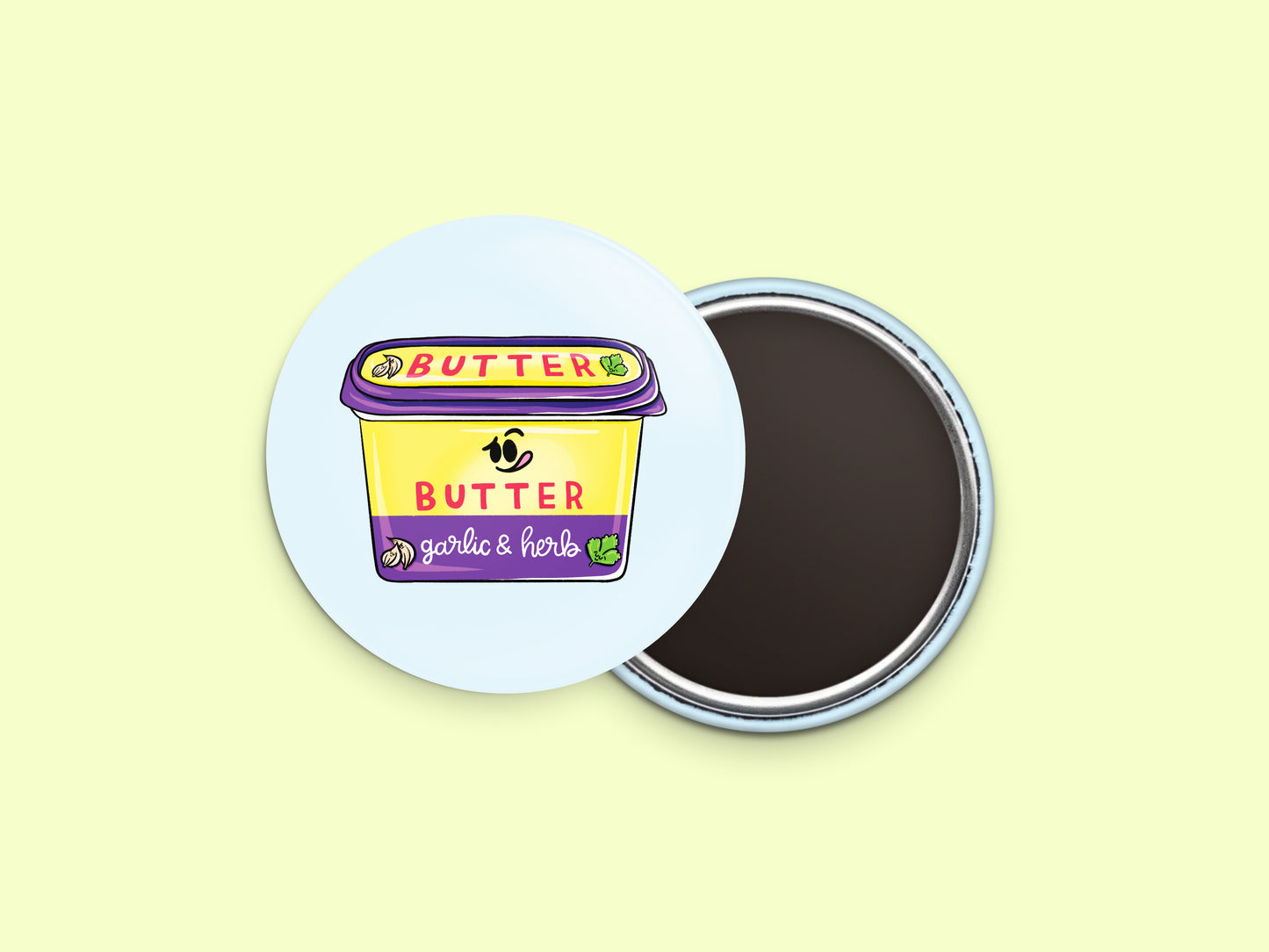Garlic Herb Butter Button Fridge Magnet