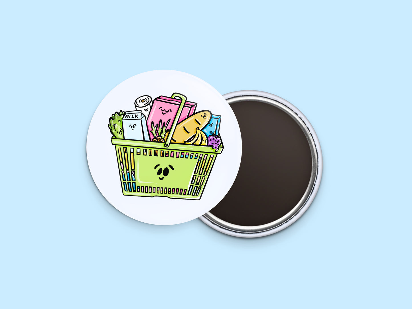 Grocery Shopping Button Calendar Magnet