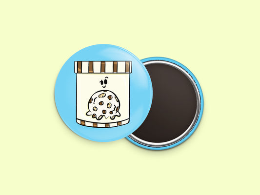 Cookie Dough and Brownie Ice Cream Button Fridge Magnet