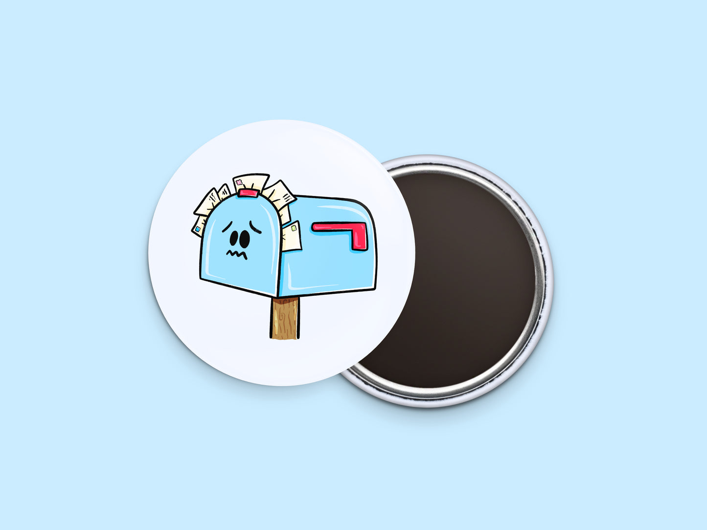 Mail/Post Office Button Calendar Magnet