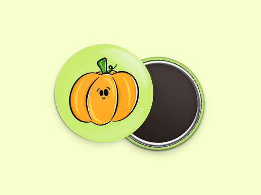 Pumpkin Button Fridge Magnet