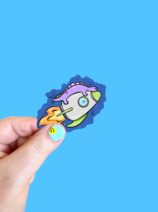 Rocket Dino Vinyl Sticker