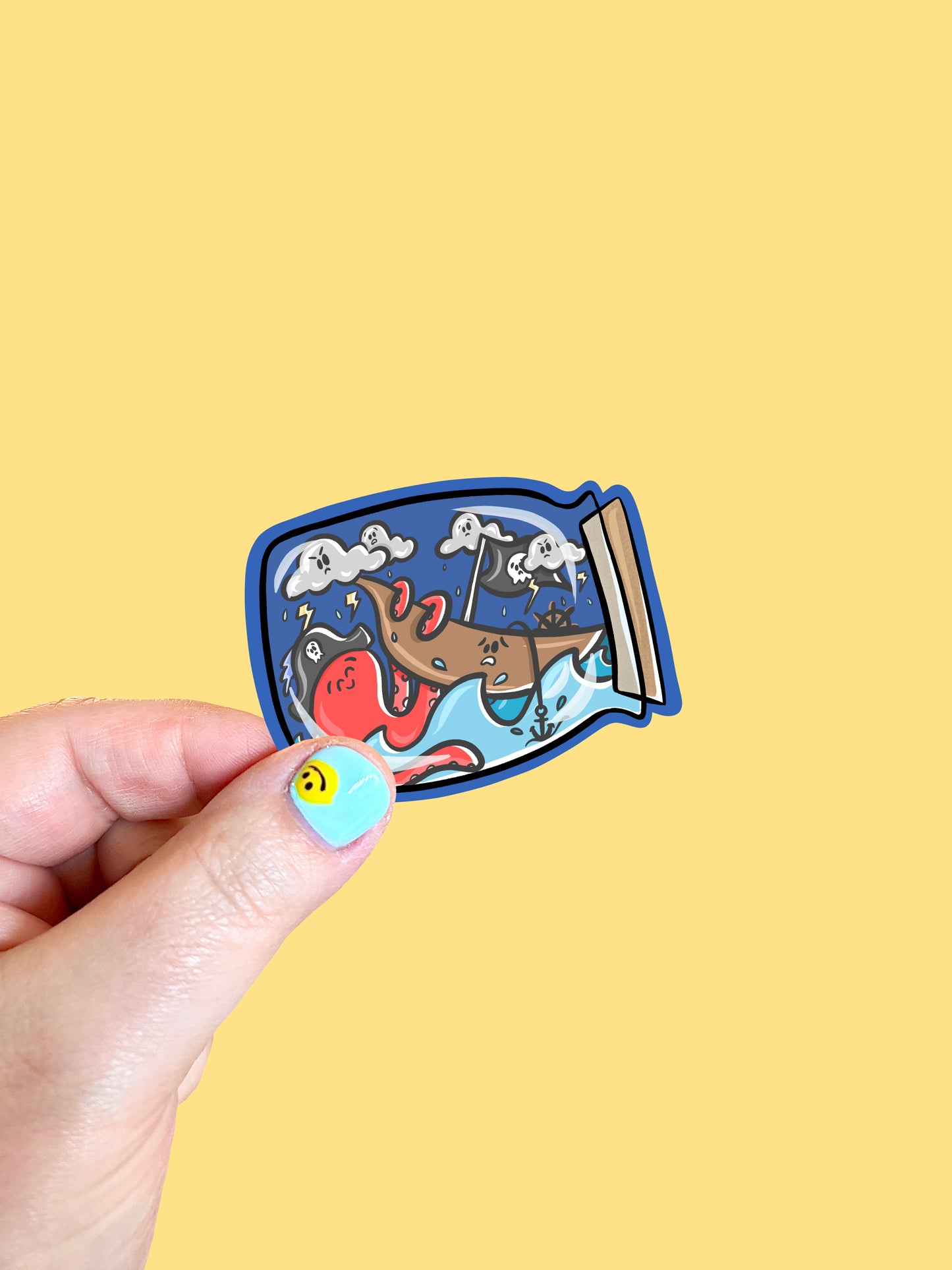 Pirate Ship in a Bottle Vinyl Sticker