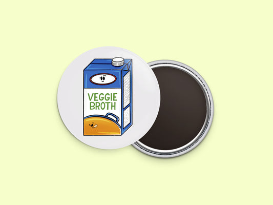 Veggie Broth Button Fridge Magnet