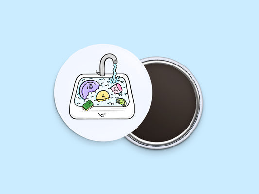 Wash Dishes Button Calendar Magnet