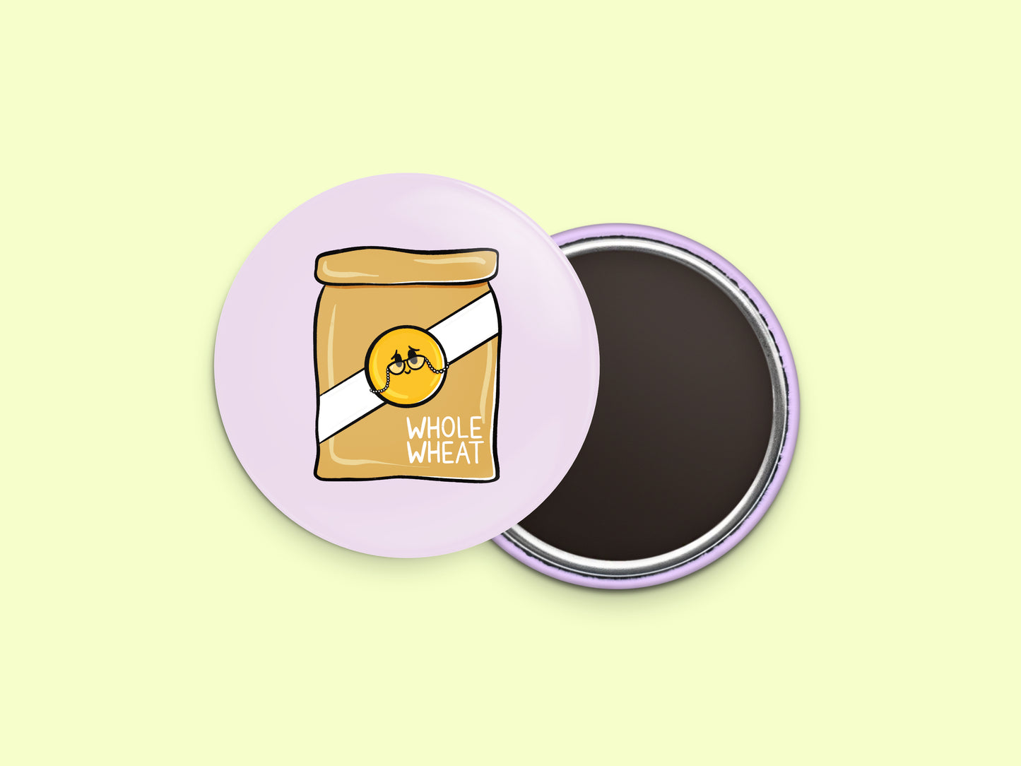 Whole Wheat Flour Button Fridge Magnet