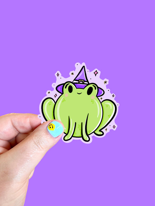 Witchy Frog Vinyl Sticker