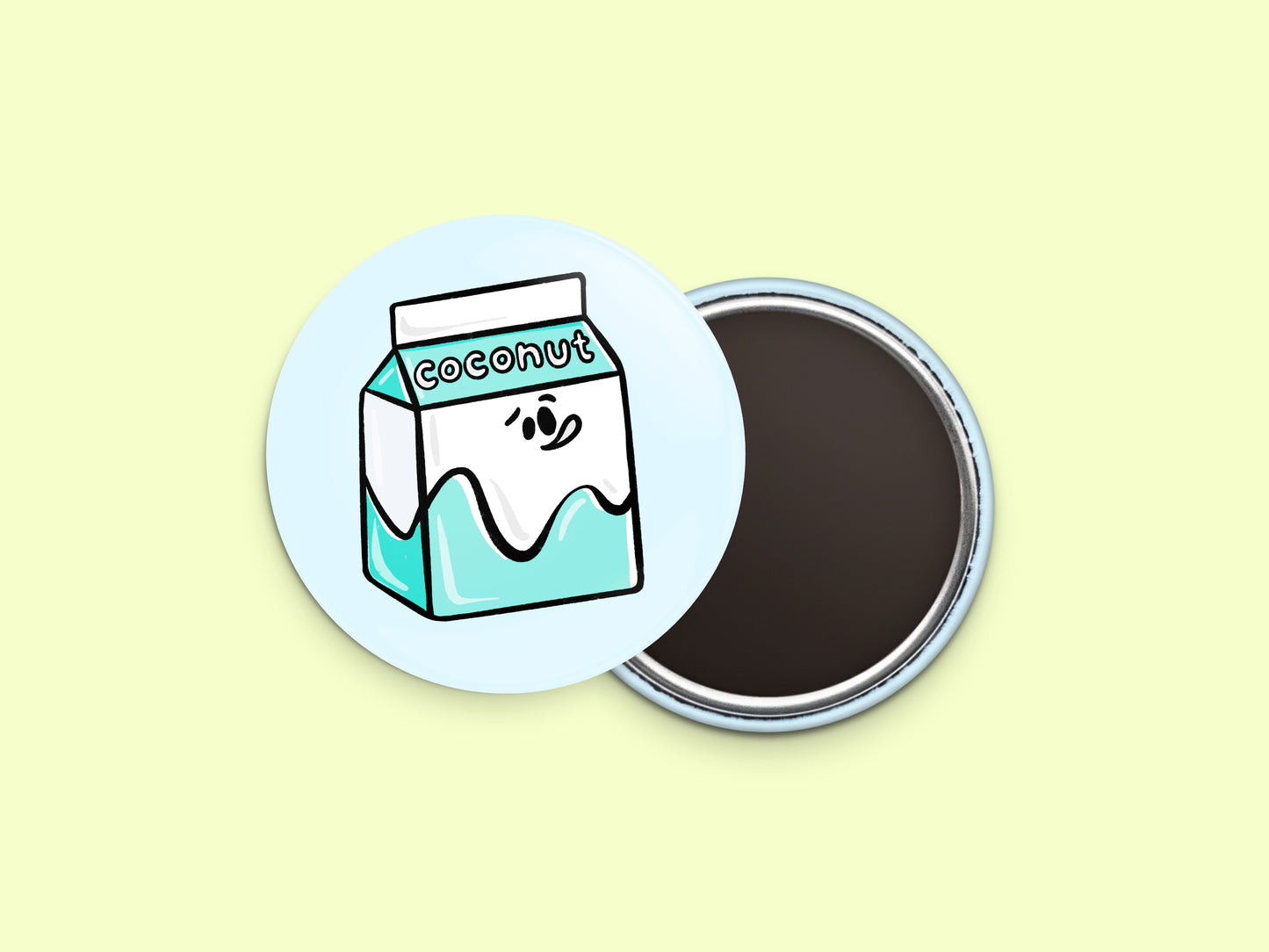 Coconut Milk Button Fridge Magnet