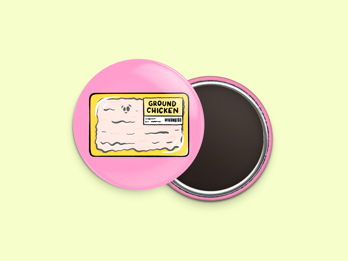 Ground Chicken Button Fridge Magnet