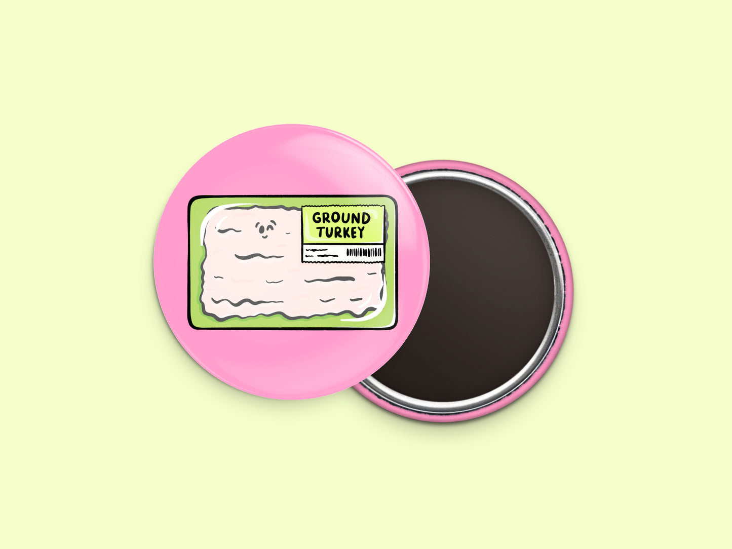Ground Turkey Button Fridge Magnet