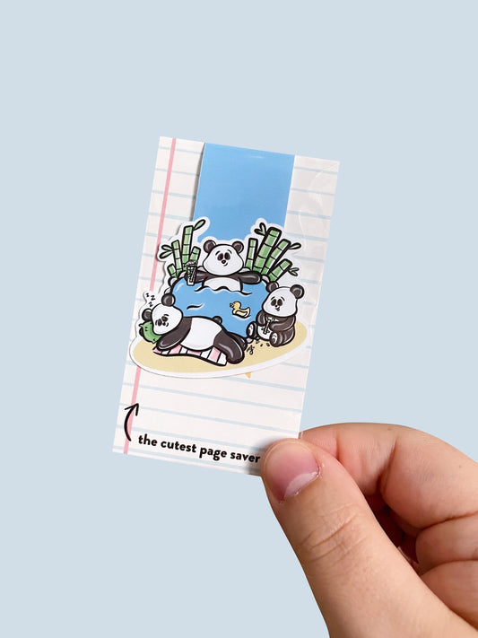 Panda Family Magnetic Bookmark