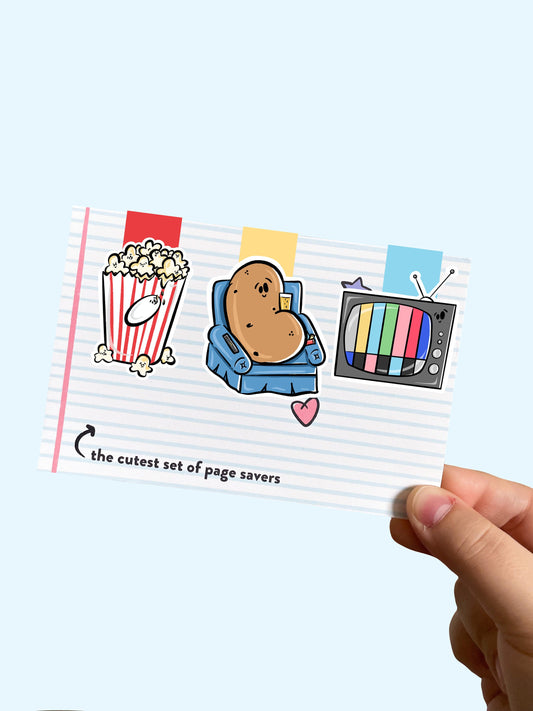 Couch Potato Magnetic Bookmark Trio