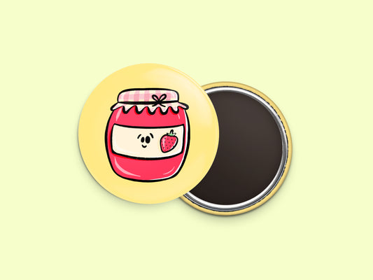 Strawberry Jam Button Fridge Magnet