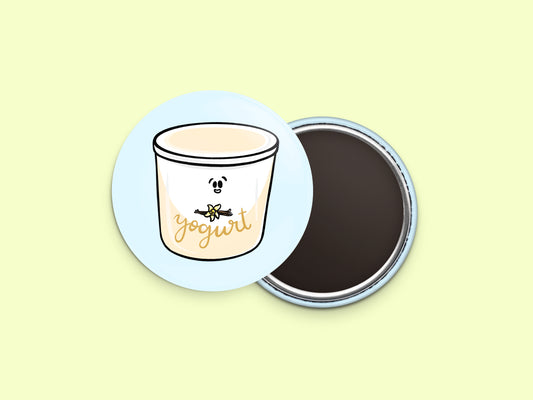 Vanilla Yogurt Button Fridge Magnet